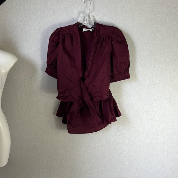 Tuckernuck Burgundy Tie-Front Blouse - Picture 6 of 7